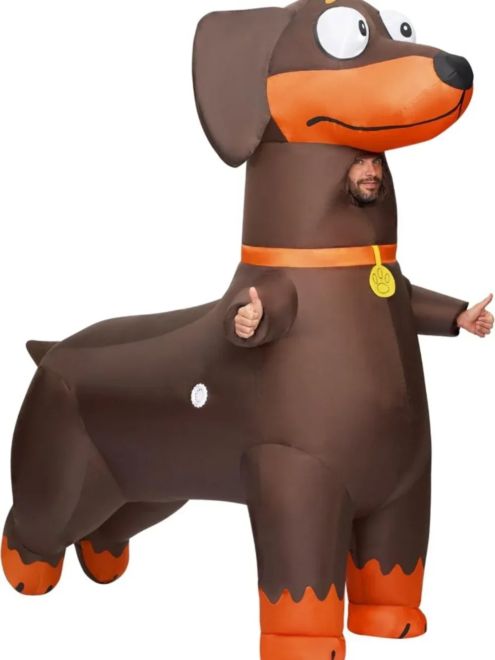 Inflatable Dachshund Costume for Adults - Fun Halloween Dog Outfit, Party Ready!